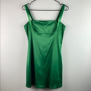 Shein Green Satin Dress Size Petite L